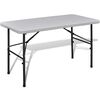 vidaXL Składany st&oacute;ł do ogrodu, 122 cm, HDPE, biały