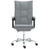 vidaXL Rozkładany fotel biurowy, jasnoszary, obity tkaniną