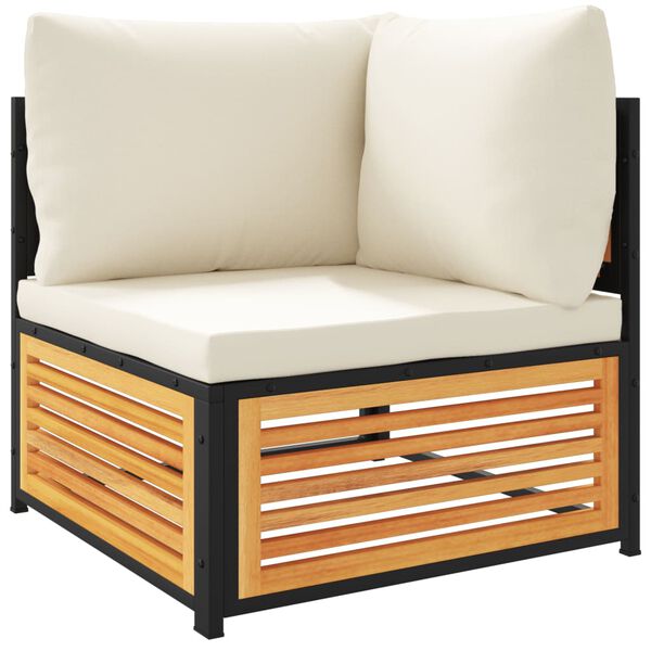 vidaXL 4-cz. zestaw wypoczynkowy do ogrodu, poduszki, drewno akacjowe