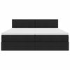 vidaXL Ł&oacute;żko Ze LED Lights Z zagł&oacute;wkiem Czarny 180 x 200 cm tkanina