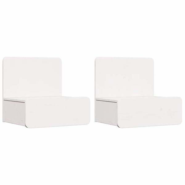 vidaXL Stolik nocny 2 pcs Biały 44 x 32,5 x 40 cm Lite drewno sosnowe