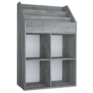 vidaXL Regał na czasopisma dla dzieci, szarość betonu, 71x30x114 cm