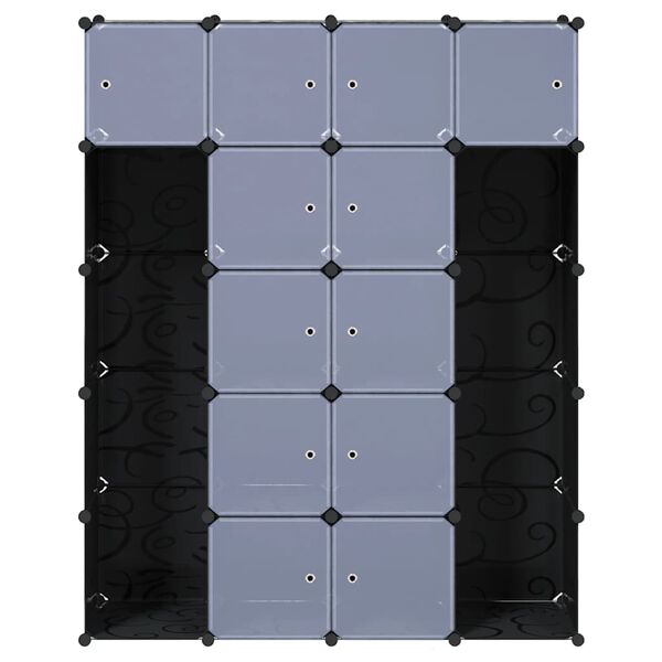 vidaXL Szafa modułowa z 14 przegrodami, czarno-biała