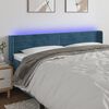 vidaXL Zagł&oacute;wek do ł&oacute;żka z LED ciemnoniebieski 183x16x78/88 cm aksamit