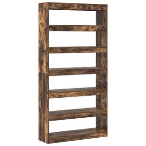 vidaXL Szafka na książki 6 poziom&oacute;w 100 x 30 x 198 cm Dąb wędzony