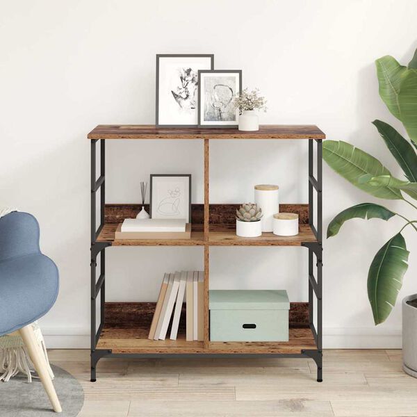 vidaXL P&oacute;łka na książki Stare drewno 78,5 x 33 x 82 cm