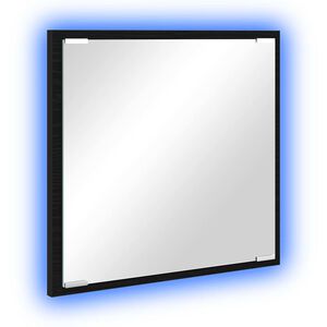 vidaXL Lustro łazienkowe LED Czarny Dąb 40 x 37 x 8.5 cm