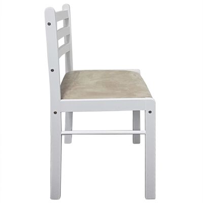 vidaXL Krzesła stołowe, 4 szt., białe, drewno kauczukowe i aksamit