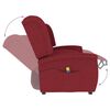 vidaXL Rozkładany fotel masujący, 2-os., winna czerwień, obity tkaniną