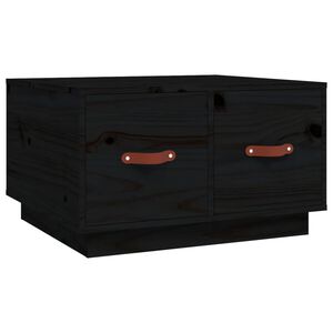 vidaXL Stolik kawowy, czarny, 60x53x35 cm, lite drewno sosnowe