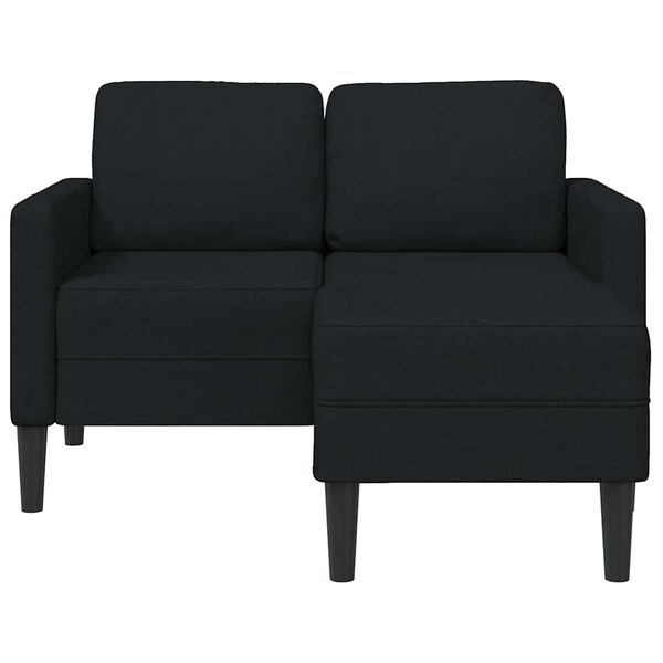 vidaXL Sofa 2-osobowa z szezlongiem w kształcie litery L, czarna
