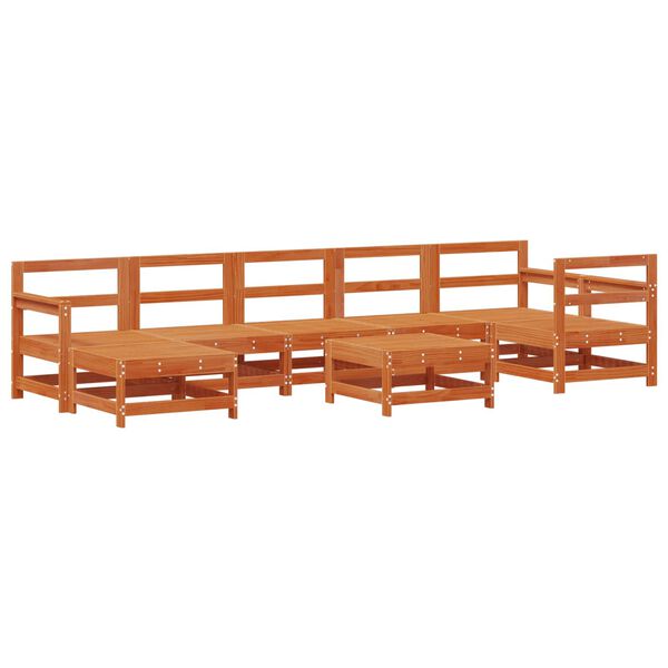 vidaXL Zestaw wypoczynkowy w ogrodzie 8 pcs Woskowy Brąz