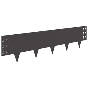 vidaXL Krawężnik do trawnika 10 pcs 100 x 25 cm Stal Czarny