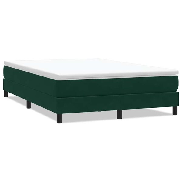 vidaXL Ł&oacute;żko typu Box Spring bez materaca Ciemnozielone 160x210 cm