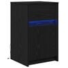 vidaXL LED Stolik nocny Czarny dąb 38 x 34 x 61 cm Drewno inżynieryjne
