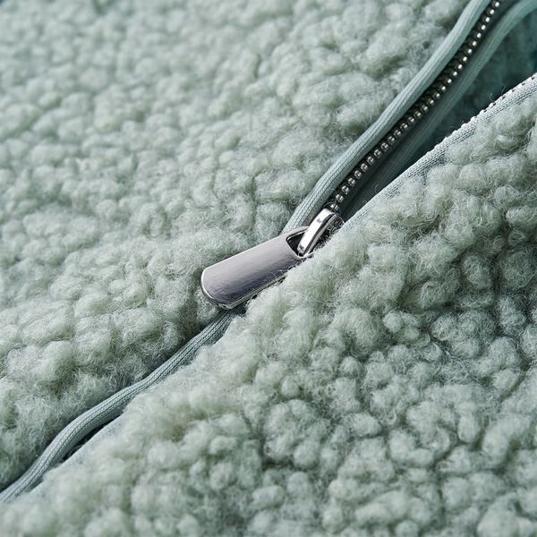 Kurtka dziecięca ze sztucznego futerka, z kapturem, miętowa, 104