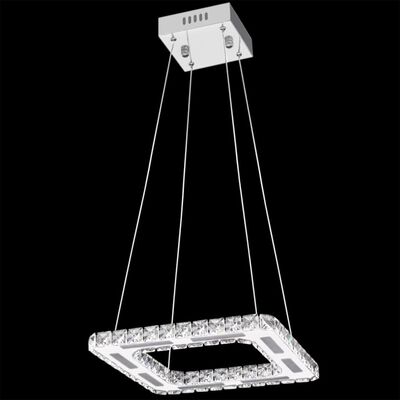 Kwadratowa, wisząca lampa LED z kryształami, 15,4 W