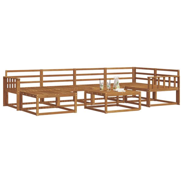 vidaXL Zestaw sof na zewnątrz 7 pcs Naturalny Lite Drewno Akacji