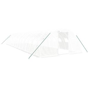 vidaXL Szklarnia ze stalową ramą, biała, 56 m&sup2;, 14x4x2 m