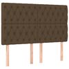 vidaXL Ł&oacute;żko kontynentalne z materacem, brązowe, tkanina, 140x190 cm