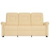 vidaXL Rozkładany fotel masujący, 3-os., kremowy, obity mikrofibrą