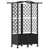 vidaXL Podniesione ł&oacute;żko z kratką i dachem Czarny 122 x 40 x 144 cm PP