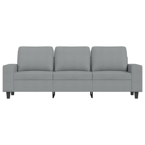 vidaXL Sofa 3-osobowa, jasnoszara, 180 cm, tapicerowana tkaniną