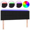 vidaXL Zagł&oacute;wek do ł&oacute;żka z LED, czarny, 144x5x78/88 cm, tkanina