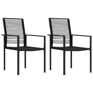vidaXL Krzesła ogrodowe, 2 szt., rattan PVC, czarne