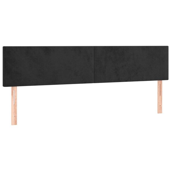 vidaXL Zagł&oacute;wek do ł&oacute;żka z LED, czarny, 160x5x78/88 cm, aksamit