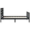 vidaXL Rama ł&oacute;żka z wezgłowiem, czarna, 100x200 cm, lite drewno