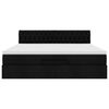 vidaXL Ł&oacute;żko Ottoman z materacem i LED, czarny, 180x200cm, tkanina
