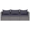 vidaXL 3-cz. zestaw mebli do ogrodu z poduszkami, rattan PE, szary