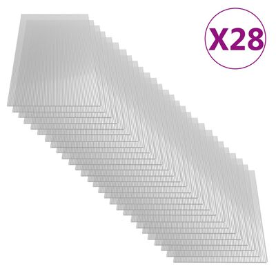 vidaXL Płyty poliwęglanowe, 28 szt., 4 mm, 121x60 cm