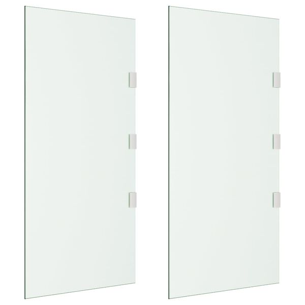 vidaXL Ścianki boczne do zadaszenia drzwi 2 szt., przezroczysta, szkło