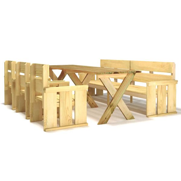 vidaXL 5-cz. zestaw mebli ogrodowych, impregnowana sosna