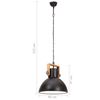 vidaXL Industrialna lampa wisząca, 25 W, czarna, okrągła, 40 cm, E27