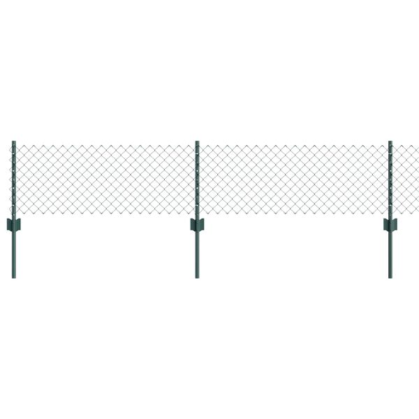 vidaXL Ogrodzenie z słupkiem Zielony 0,4 x 25 m Stal i PVC