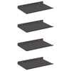 vidaXL P&oacute;łka wisząca 4 pcs Czarny 30 x 18 x 2,5 cm Stal