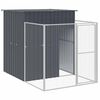 vidaXL Buda dla psa, z wybiegiem, antracytowa, 165x251x181 cm, stal