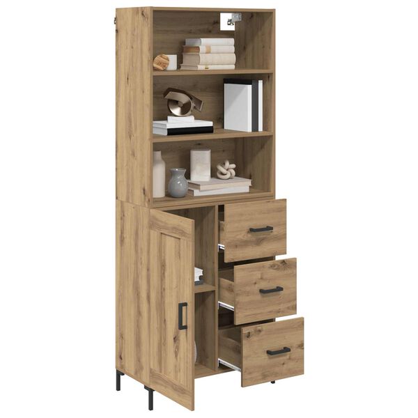 vidaXL Highboard z szufladą Dąb rzemieślniczy 69,5 x 34 x 180 cm