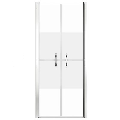 vidaXL Drzwi prysznicowe, szkło częściowo mrożone, ESG, 71x190 cm