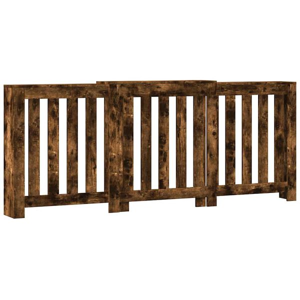 vidaXL Osłona na grzejnik, przydymiony dąb, 205x21,5x83,5 cm