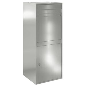 vidaXL Skrzynka na przesyłki z drzwiami srebrny 47,5 x 38 x 59 cm