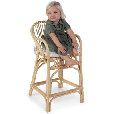 CHILDHOME Krzesełko dla dziecka z poduszką Montana, rattanowe