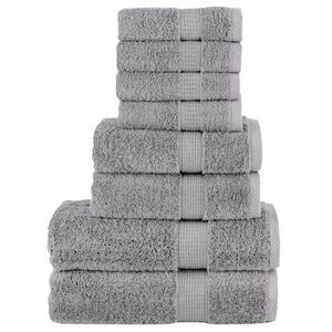 vidaXL 8-częściowy zestaw ręcznik&oacute;w premium SOLUND, szary, 600 g/cm&sup2;