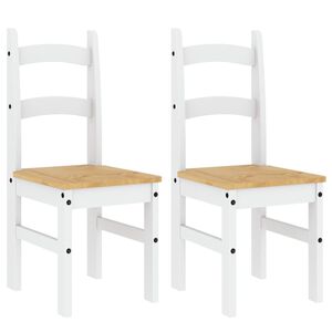 vidaXL Krzesła stołowe, 2 szt., białe, 40x46x99 cm, drewno sosnowe