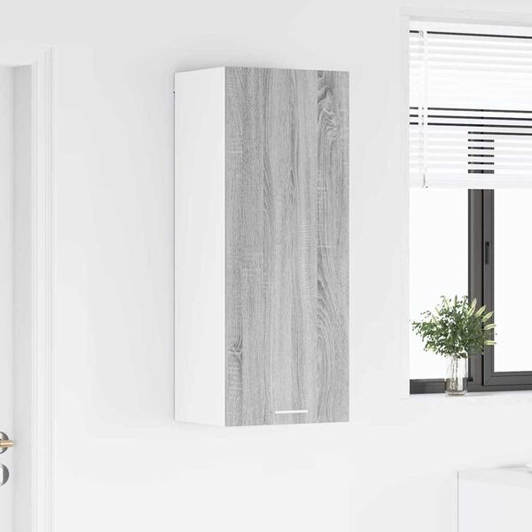 vidaXL Szafka wisząca z drzwiami Riga Szary Sonoma 40 x 31 x 100 cm
