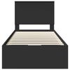 vidaXL Ramka ł&oacute;żka z szufladą Czarny 90 x 200 cm Drewno inżynieryjne