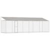 vidaXL Klatka dla psa z dachem srebrny 800 x 200 x 256 cm Stal i PE